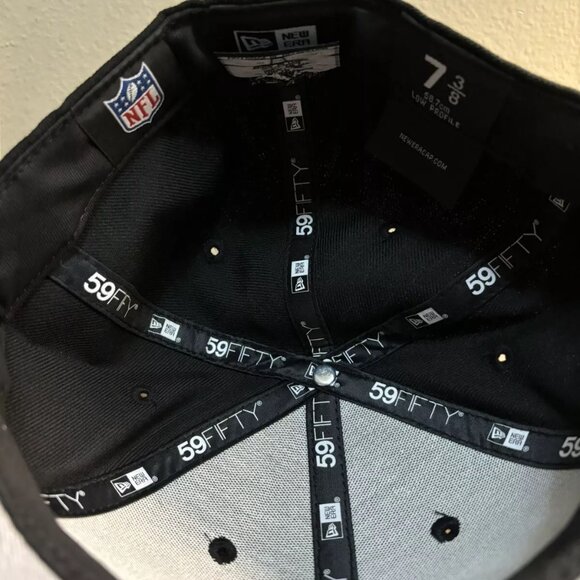 New Era New York Jets 59FIFTY Black Hat (Men’s Size 7 3/8) - Picture 5 of 6